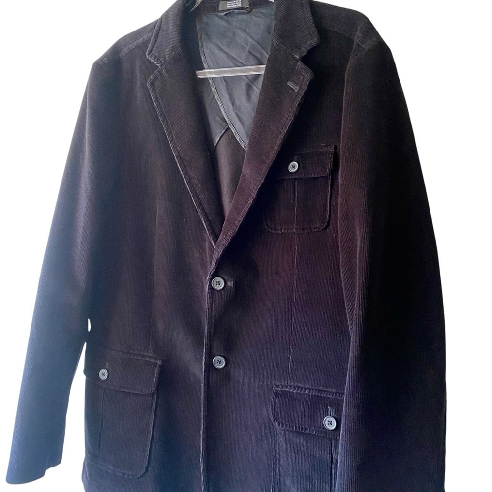 NWOT Claiborne Mens Corduroy Black Sports Coat Blazer Jacket SZ 42R - Picture 2 of 16